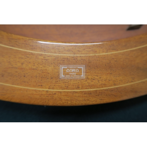 69 - A 20th century French casino roulette table produced by Caro of Paris with shaped baize top, mahogan... 