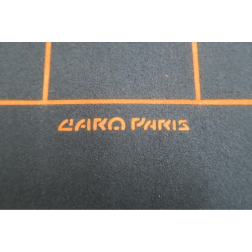 69 - A 20th century French casino roulette table produced by Caro of Paris with shaped baize top, mahogan... 