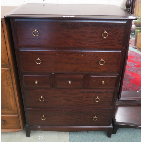 100 - A mid 20th century stag chest of drawers, 113cm high x 82cm wide x 47cm deep