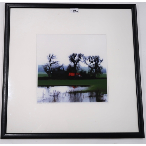 1075 - SCOTTISH SCHOOL FLOODED FIELDS NEAR KINROSSPhotographic print, signed lower right, titled, date... 