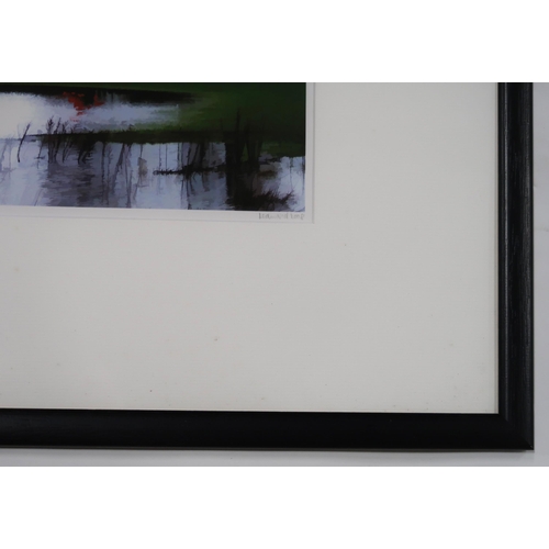 1075 - SCOTTISH SCHOOL FLOODED FIELDS NEAR KINROSSPhotographic print, signed lower right, titled, date... 