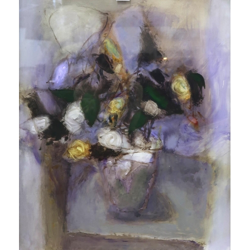 1076 - DRUMMOND MAYO RSW (SCOTTISH 1929-2021)THE BOUQUET Oil on board, signed lower left, 72 x 60cmTit... 