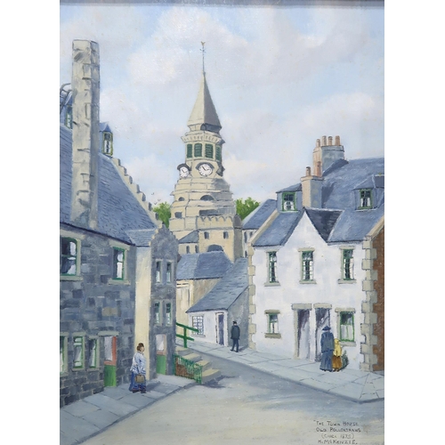 1081 - HUGH MCKENZIE (1909-2005)THE TOWN HOUSE OLD POLLOCKSHAWS (CIRCA 1875)Oil on board, signed lower righ... 