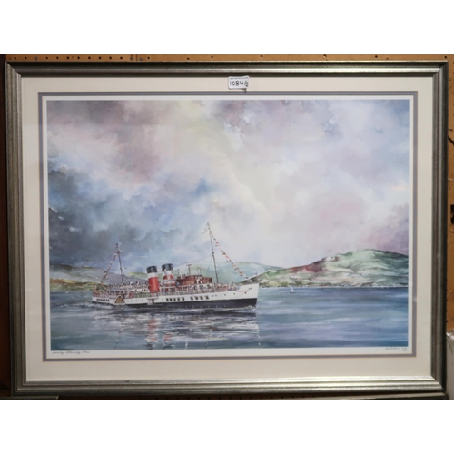 1084 - RON WILSON (SCOTTISH 1939)WAVERLEY APPROACHING MILLPORTWatercolour, signed lower left, 18 x 23Title ... 