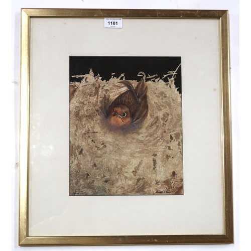 1101 - ERNESTO FLORIANO VAZ (b. 1952)BAT ON HAYMixed media on paper, signed lower right, dated (79), 29 x 2... 