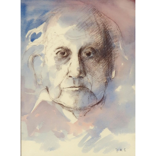 1107 - SCOTTISH SCHOOL PORTRAIT OF A MAN Pencil and wash, signed T.H.S, 38 x 28cm... 