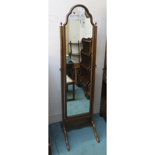 69 - A 20th century mahogany framed cheval mirror