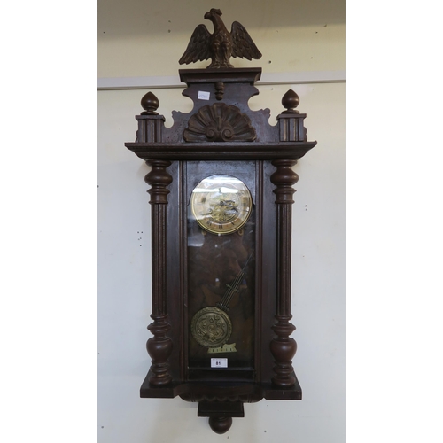 81 - A 20th century mahogany cased Vienna style wall clock