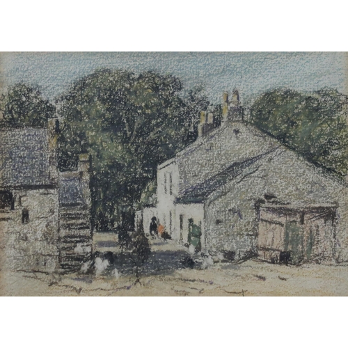 958 - CHARLES HOUSTON Stonelaw Farm, Burnside, pastel, 12 x 17cm and ATTRIBUTED TO MYLES BIRKET FOSTE... 