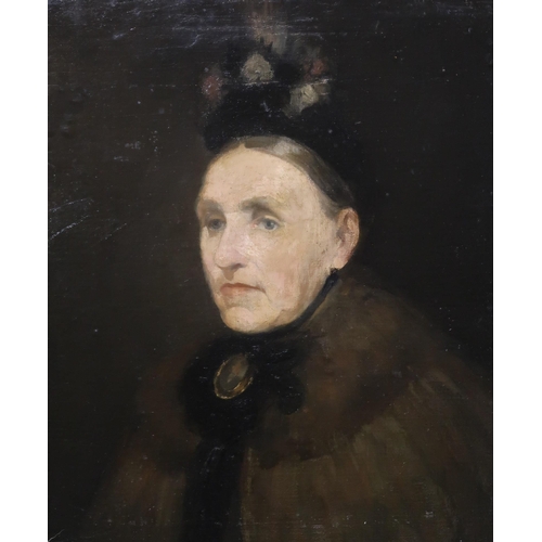 968 - MANNER OF JAMES GUTHRIE Portrait of a lady, head and shoulders, oil on board, 55 x 45cm... 