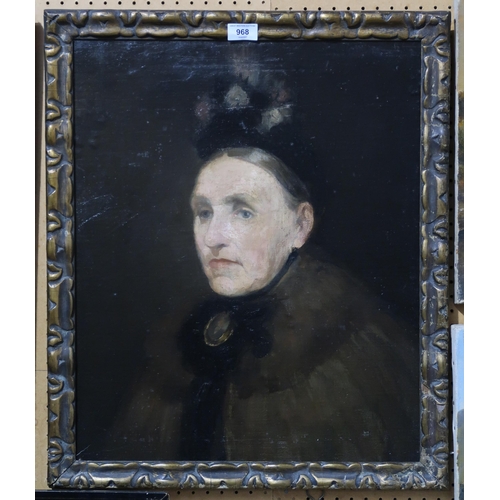 968 - MANNER OF JAMES GUTHRIE Portrait of a lady, head and shoulders, oil on board, 55 x 45cm... 