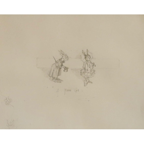 972 - ENGLISH SCHOOL A Hare Cut, signed, pencil, dated, (19)06, 21 x 25cm