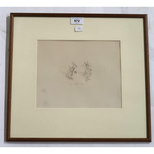 972 - ENGLISH SCHOOL A Hare Cut, signed, pencil, dated, (19)06, 21 x 25cm