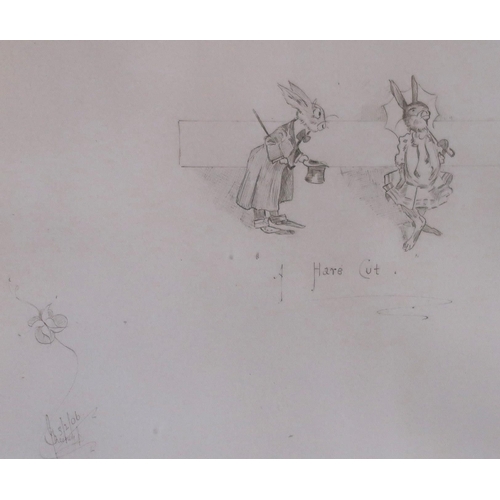 972 - ENGLISH SCHOOL A Hare Cut, signed, pencil, dated, (19)06, 21 x 25cm