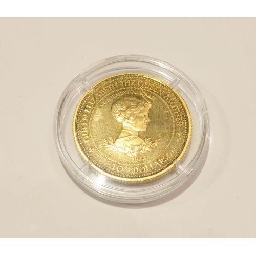 490 - A 1995 Barbados Lady of the Century gold proof coin 7.7 grams with 583.3 certificate in case