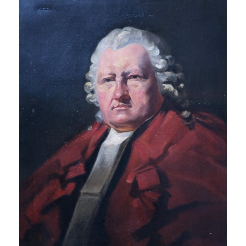 898 - AFTER SIR HENRY RAEBURN Portrait of Lord Newton, oil on canvas, 34 x 29cm