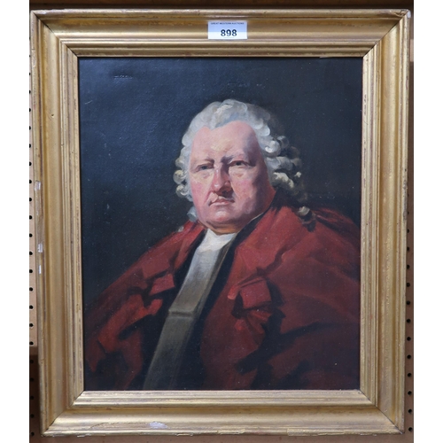 898 - AFTER SIR HENRY RAEBURN Portrait of Lord Newton, oil on canvas, 34 x 29cm