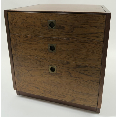 113 - *WITHDRAWN* MID 20TH CENTURY ROSEWOOD THREE DRAWER BEDSIDE CHEST DESIGNED BY ROBERT HERITAGE FOR ARC... 