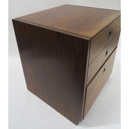 113 - *WITHDRAWN* MID 20TH CENTURY ROSEWOOD THREE DRAWER BEDSIDE CHEST DESIGNED BY ROBERT HERITAGE FOR ARC... 