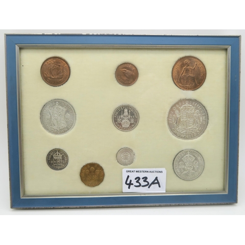 433A - A nicely framed George VI specimen coin set