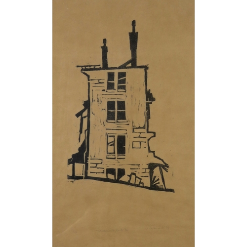 813 - SCOTTISH SCHOOL TENEMENT END IIWoodcut, signed A.DONALD, inscribed, numbered 3/10, dated (19), ... 