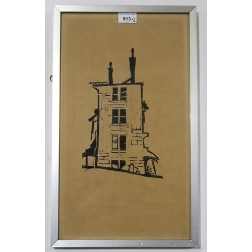 813 - SCOTTISH SCHOOL TENEMENT END IIWoodcut, signed A.DONALD, inscribed, numbered 3/10, dated (19), ... 