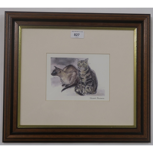 827 - ELIZABETH VIOLET BLACKADDER RA RSA RSW RGI DLitt (SCOTTISH 1931-2021)SIAMESE AND TABBY CATPrint... 