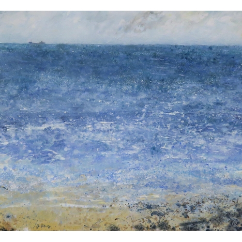 830 - CARRIE TAYLOR (CORNISH CONTEMPORARY) SHIPPING LANEOil on mounted board, signed lower right, 34 ... 