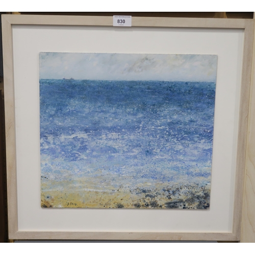 830 - CARRIE TAYLOR (CORNISH CONTEMPORARY) SHIPPING LANEOil on mounted board, signed lower right, 34 ... 