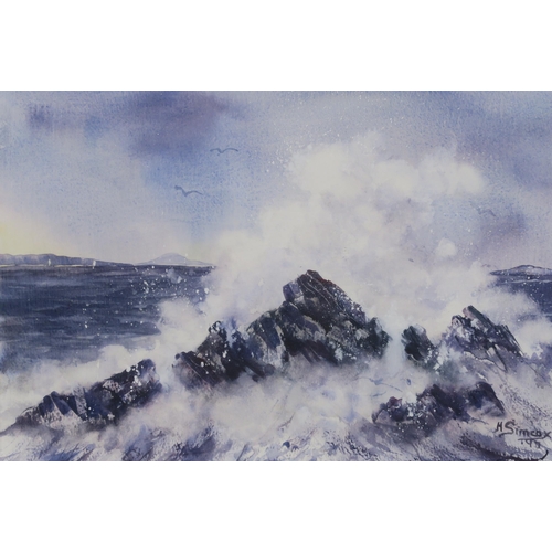 833 - HELEN SIMCOX (SCOTTISH CONTEMPORARY)Watercolour and mixed media, signed lower right, dated, 25 x 36c... 