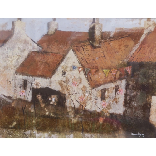 836 - LEONARD GRAY RSW (SCOTTISH 1925-2019)HARLING AND PANTILESMixed media, signed lower right, 36 x 48cm ... 