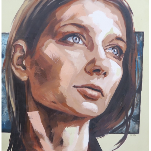 841 - DOMINIKA MAYOVICHFEMALE PORTRAIT Oil on canvas, signed lower right, 131 x 131cm Glasgow Sc... 