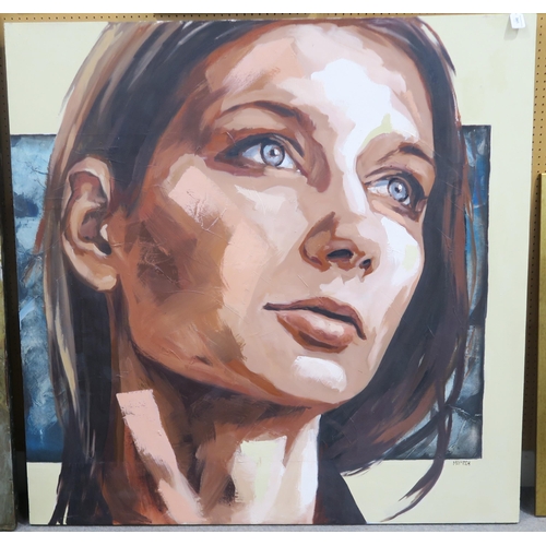 841 - DOMINIKA MAYOVICHFEMALE PORTRAIT Oil on canvas, signed lower right, 131 x 131cm Glasgow Sc... 