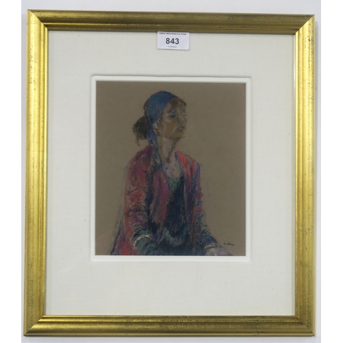 843 - ALEXANDER CREE (SCOTTISH 1929-2014)WOMAN IN EASTERN COSTUME Pastel on paper, signed lower right... 