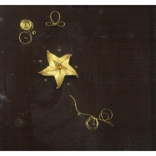 844 - MARY JOHNSTONE (BRITISH) STARFISH Gold embroidery, 40 x 40cm Title inscribed verso... 