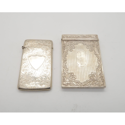 364 - A George IV silver cigarette case, the engine turned body with embossed scrolling foliate decoration... 