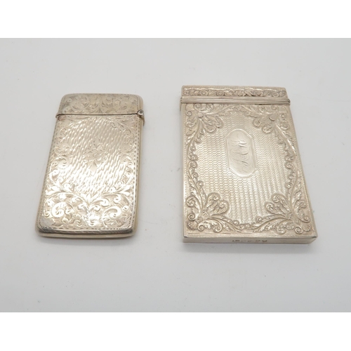 364 - A George IV silver cigarette case, the engine turned body with embossed scrolling foliate decoration... 