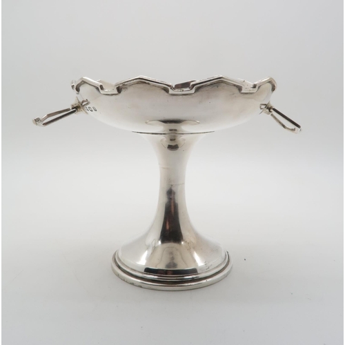 369A - A silver tazza/pedestal bowl, with twin art deco style handles, by William Hutton & Sons, Sheffi... 