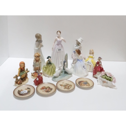 265 - Assorted Doulton figures, Hummel figures and others