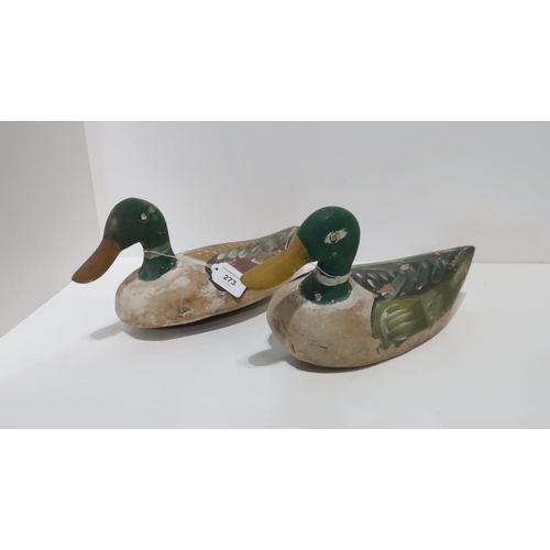 273 - Two painted wood decoy ducks