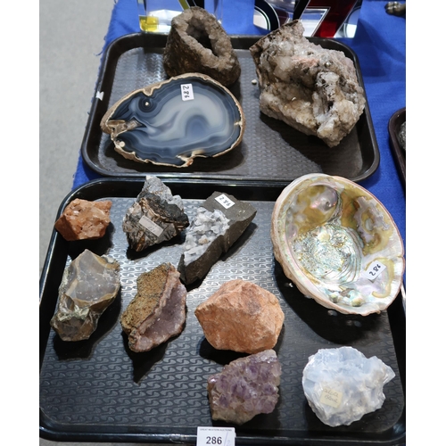 286 - A collection of geodes including crystal, agate etc