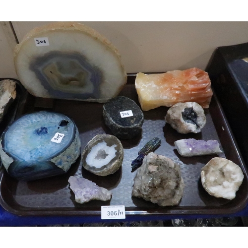 306 - A collection of geodes and rock samples