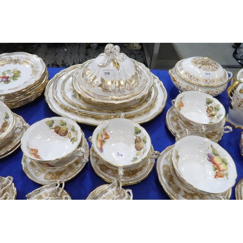 310 - A Spode Golden Valley pattern dinner service, comprising three graduated oval platters, tureen and c... 