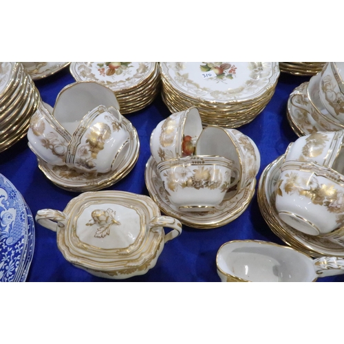 310 - A Spode Golden Valley pattern dinner service, comprising three graduated oval platters, tureen and c... 