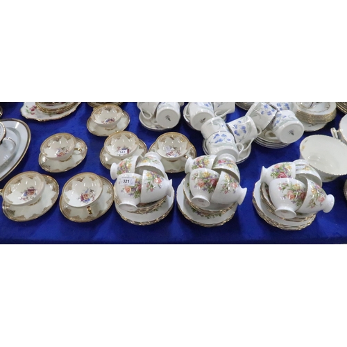 321 - A Roslyn China Royal Rose pattern tea service together with Bavarian cups and saucers