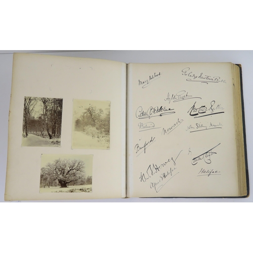 435 - a photographic and country house scrap album comprising; 1890s photographs of Sark, Skye, Aviemore, ... 