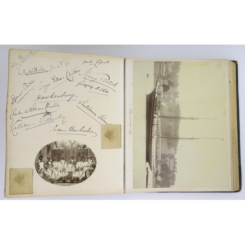 435 - a photographic and country house scrap album comprising; 1890s photographs of Sark, Skye, Aviemore, ... 