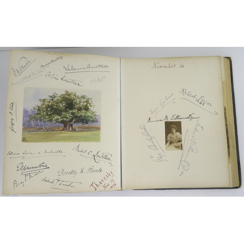 435 - a photographic and country house scrap album comprising; 1890s photographs of Sark, Skye, Aviemore, ... 