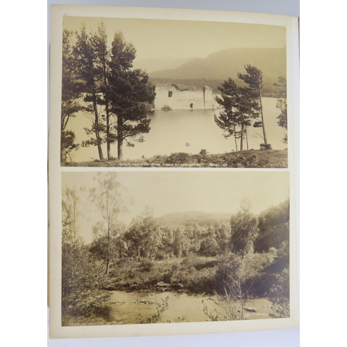 435 - a photographic and country house scrap album comprising; 1890s photographs of Sark, Skye, Aviemore, ... 