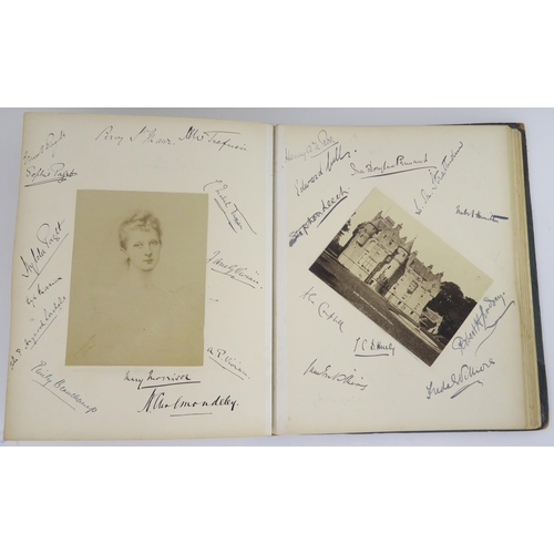 435 - a photographic and country house scrap album comprising; 1890s photographs of Sark, Skye, Aviemore, ... 